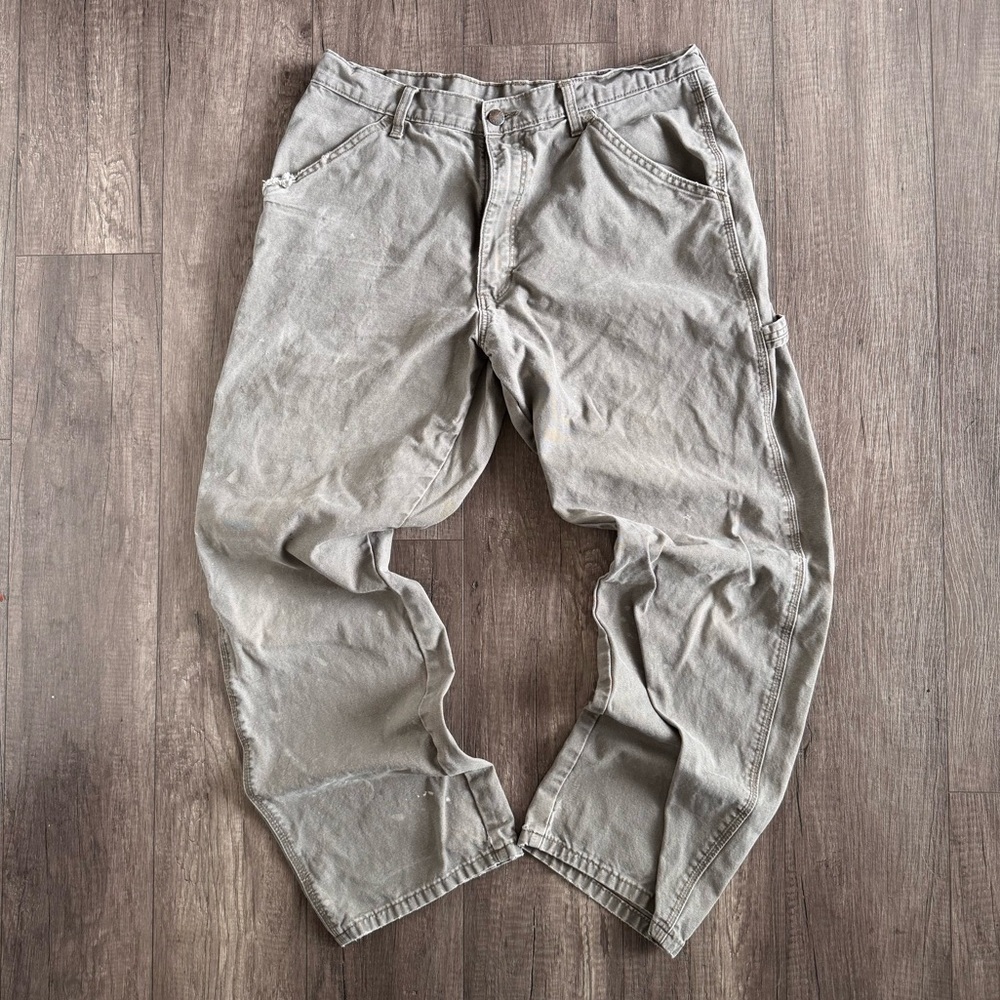 Vintage Rustler Workwear Cargos – Distressed Baggy Fit Size 34